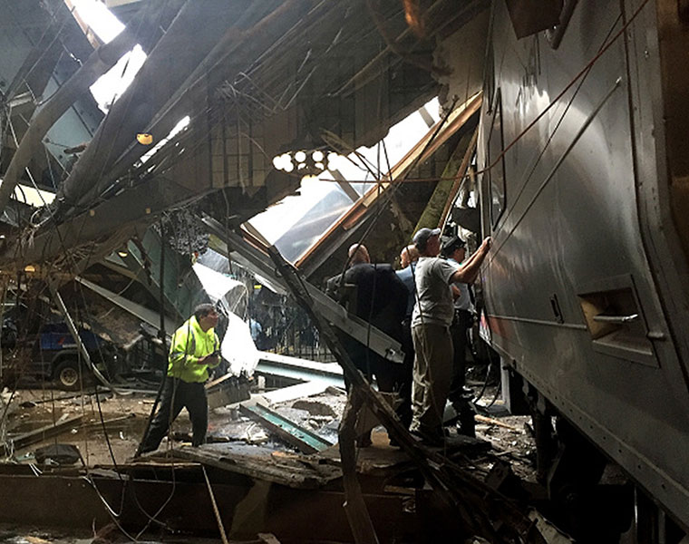 New Jersey Transit commuter train crashes into Hoboken station termina