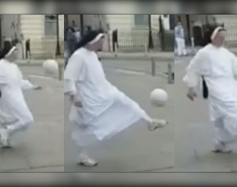 nun ireland playing foodball million viewers ireland police