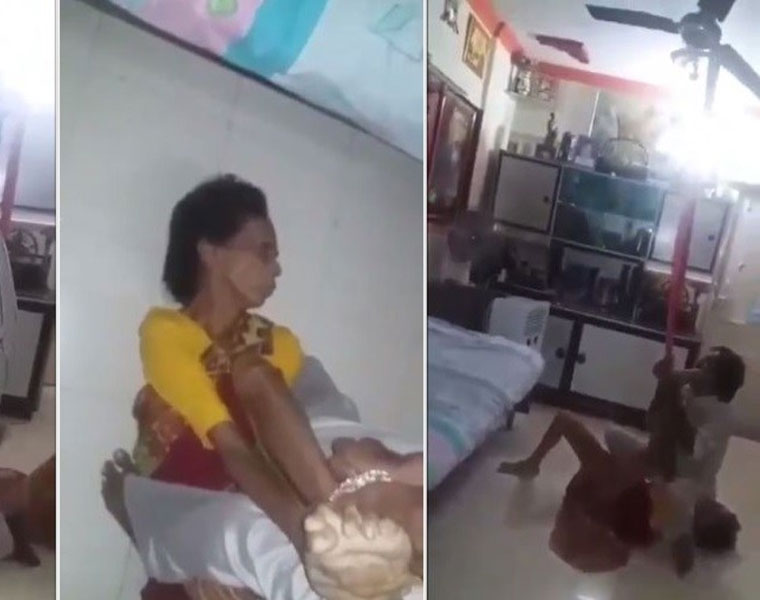 Man tortures 80 year old mother by tying her to ceiling fan