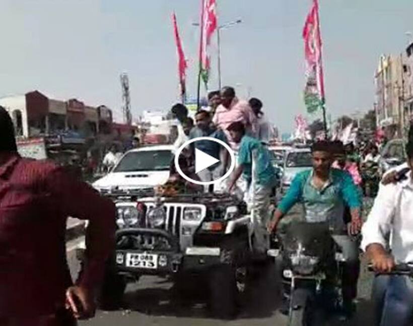హైదరాబాద్ కేటిఆర్ పర్యటనలో అపశృతి (వీడియో)