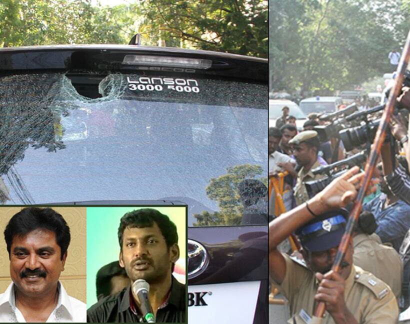 Sarathkumar-Vishal fight it out filmy-style on Chennai streets