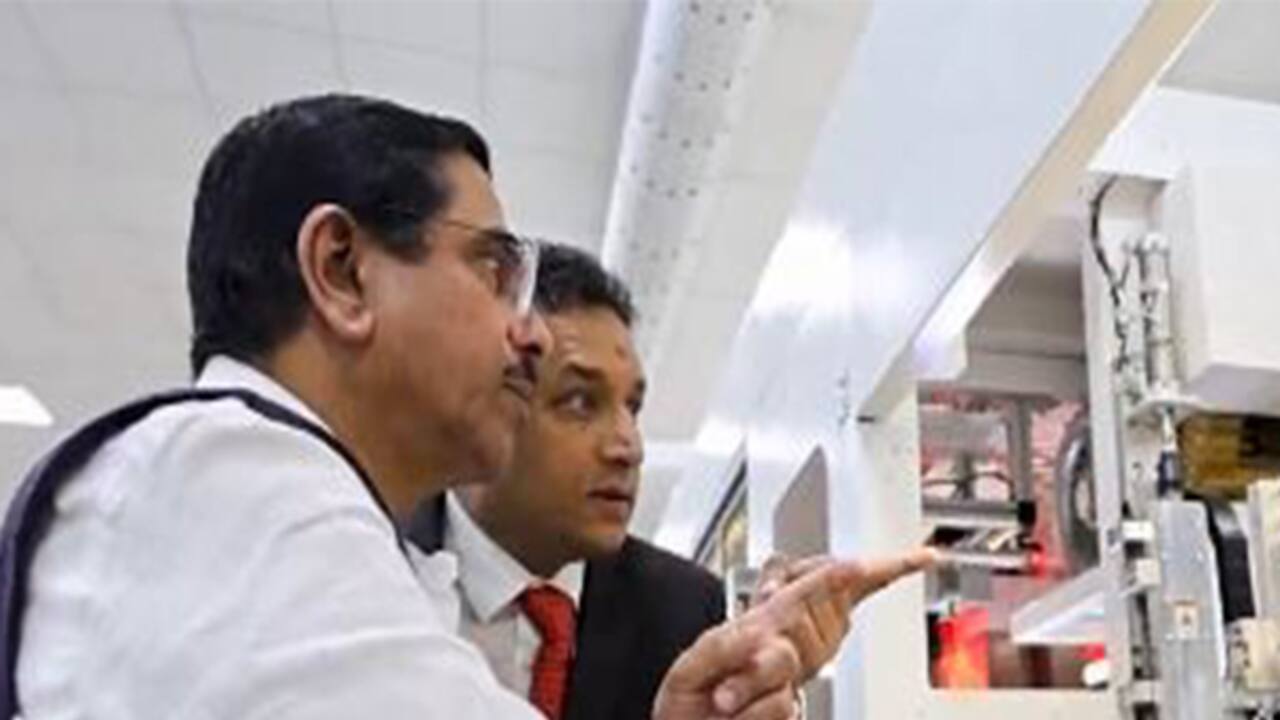 Minister Pralhad Joshi at Goldi Solar facility in Surat (Image: X/@goldisolar)