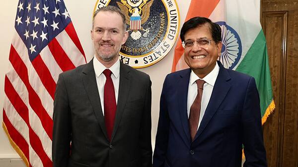 US Trade Representative Jamieson Greer and India's Commerce Minister Piyush Goyal (Image: X/@PiyushGoyal)