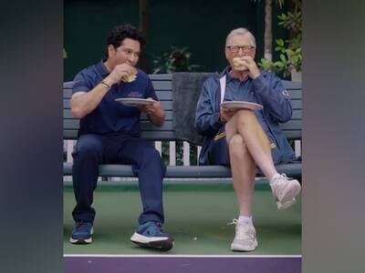 'Snack break before we get to work': Bill Gates enjoys vada pav with Sachin Tendulkar; internet drools (WATCH)