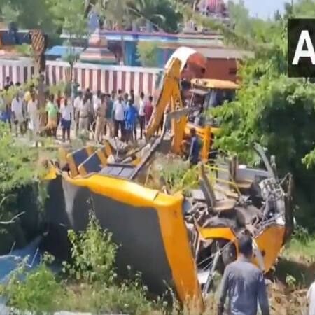 Tamil Nadu: Two students killed, three injured as school bus collides with train in Cuddalore