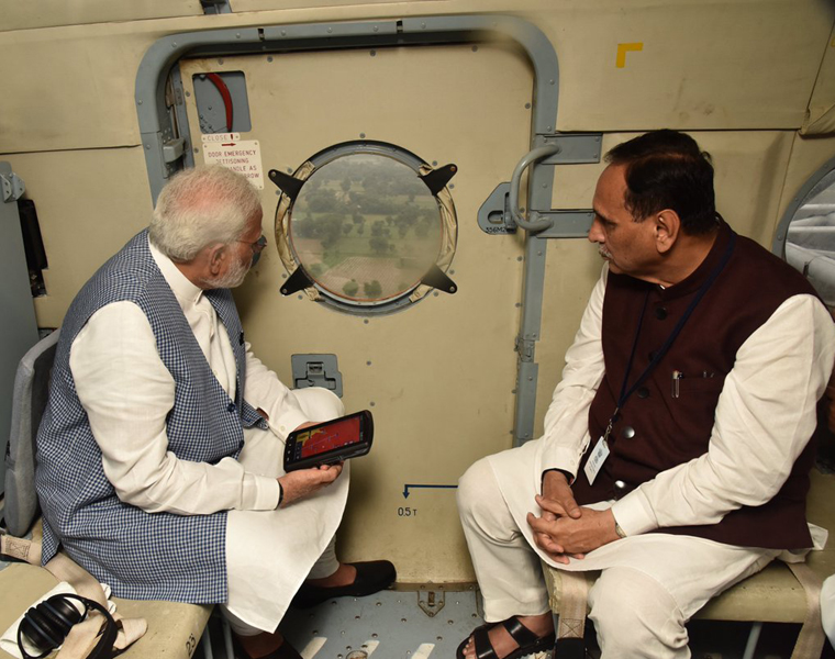 PM Modi inspects flood havoc in Gujarat announces ex gratia Rs 500 cr relief fund