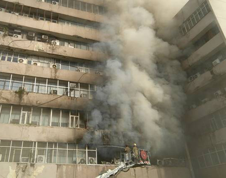 Massive fire breaks out at Lok Nayak Bhawan in Delhi