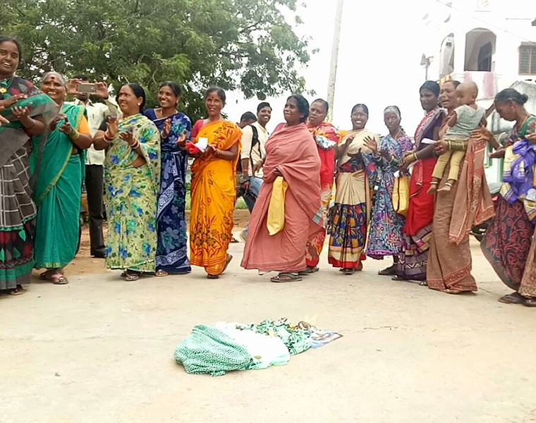 kcr scored self goal with batukamma sarees