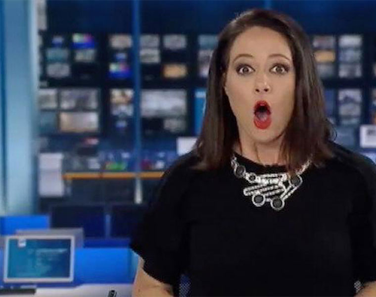 Newsreader precious reaction to being caught daydreaming TV