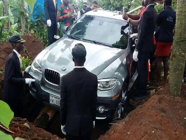 The Ultimate Burial Machine: Nigerian Man Inters Father in Promised BMW