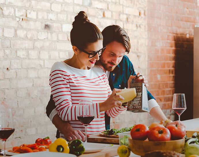 Couple cooking