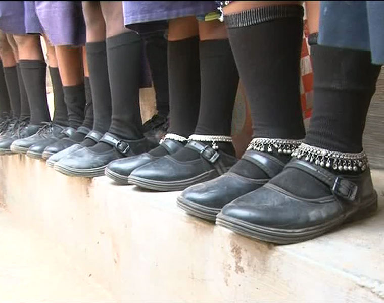 Politics Entry in Government School Shoe in Koppal