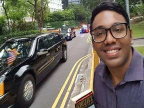 The young man who tried to take a Selfie with the US President