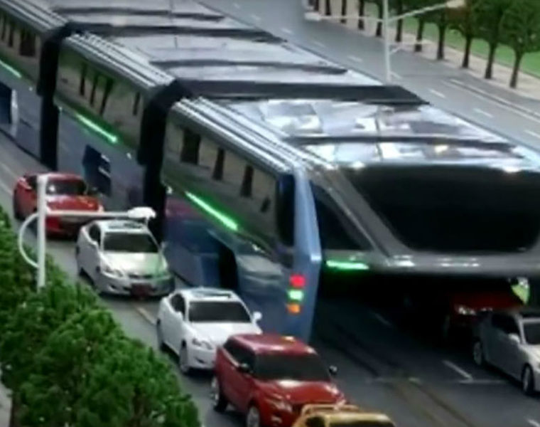 China Will Test A Super Bus' That Drives Over Cars