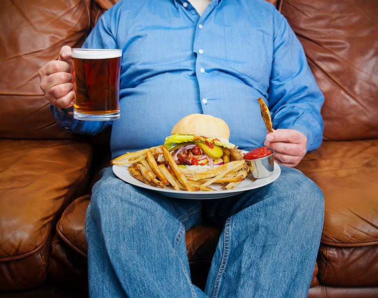 men obesity unhealthy lifestyle junk food survey