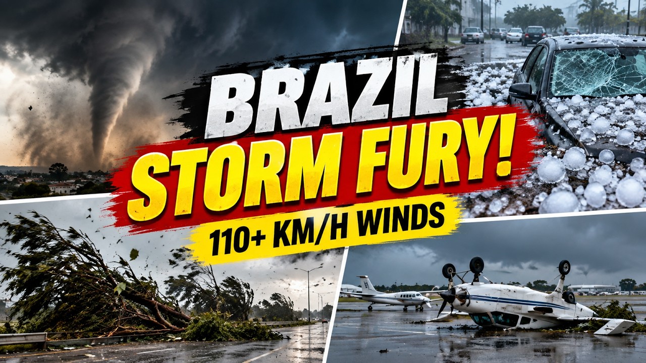 Brazil Shocking Storms: Strong Winds, Tornado & Giant Hail Batter Paraná | World News