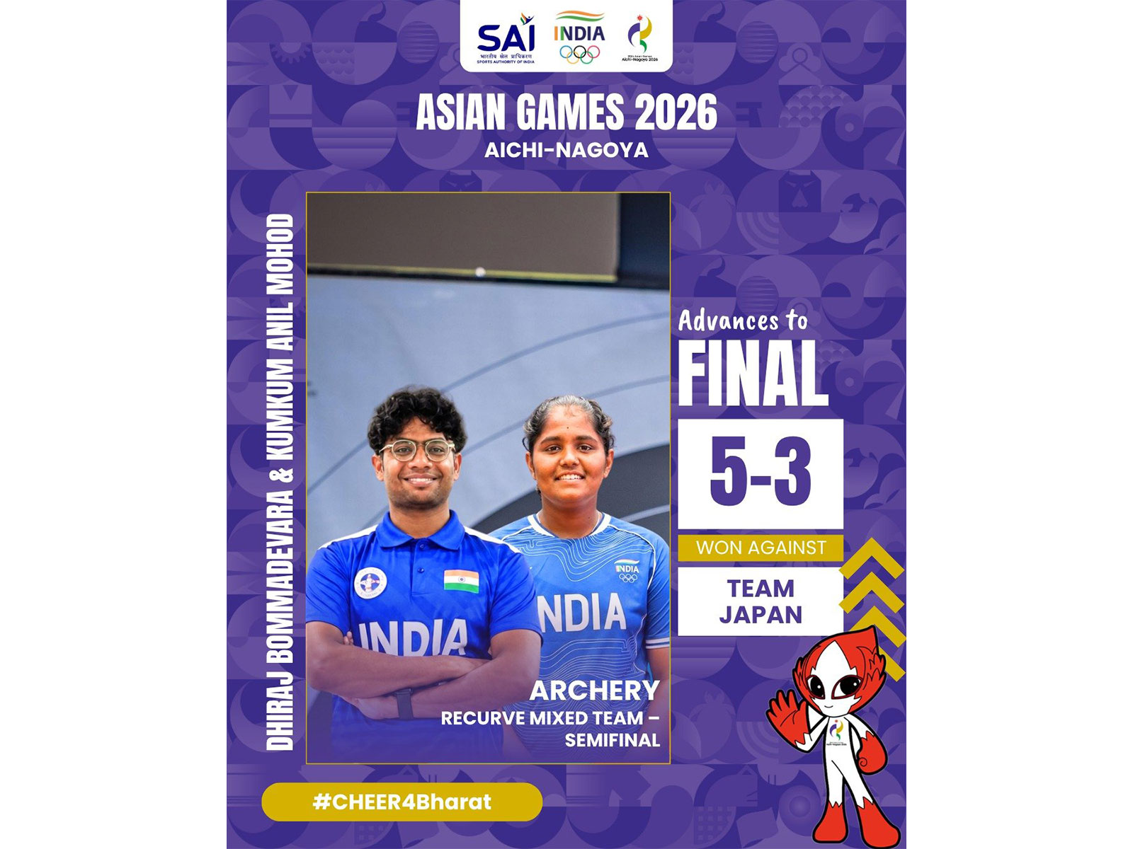 Asian Games 2026: Kumkum, Dhiraj settle for silver in mixed archery
