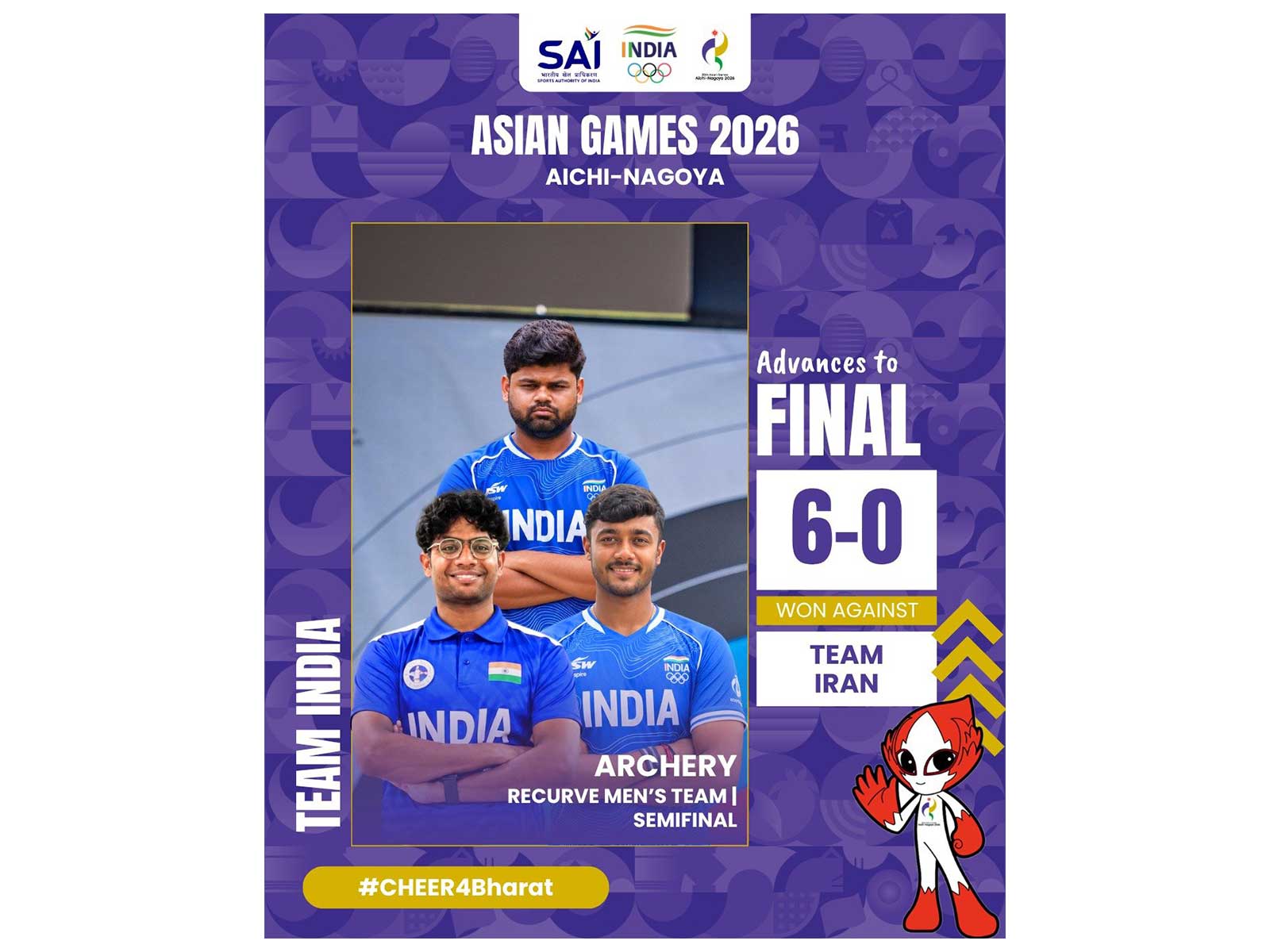 Asian Games 2026: India's men's recurve team bags silver vs S Korea