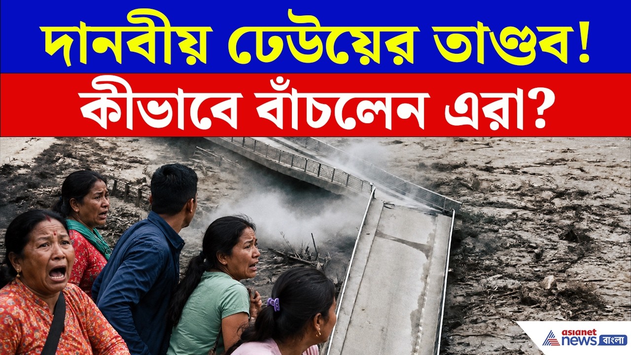 কীভাবে বাঁচলেন এরা? হড়পা বানের দানবীয় ঢেউ! | Nepal Flood Viral Video