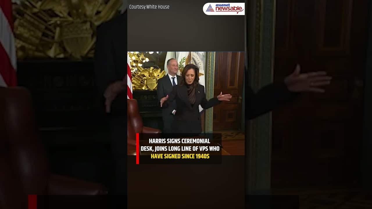 Kamala Harris Signs Ceremonial Desk, Joins Long Line of VPs Who Signed This Since 1940s