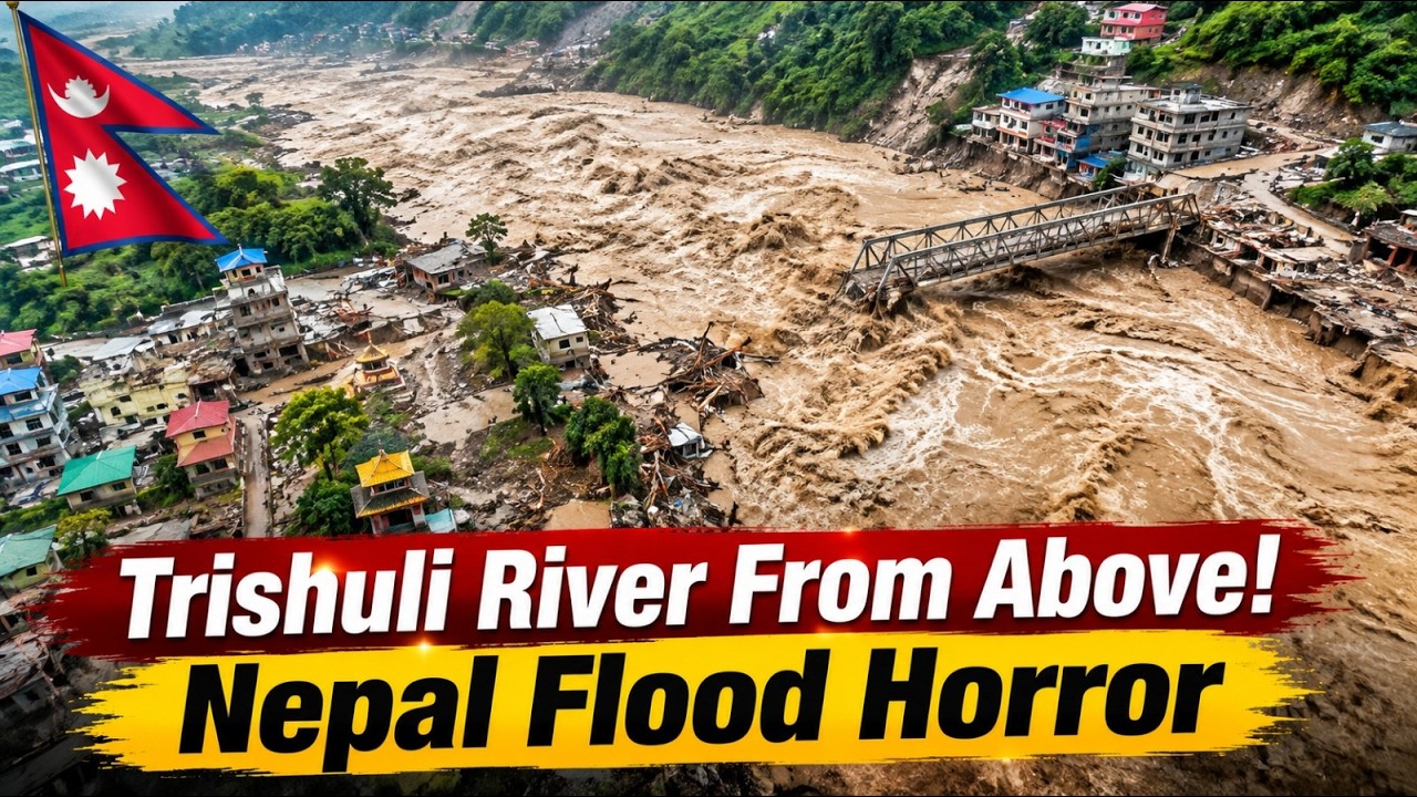 Nepal Flood Disaster TOP ANGLE VIEW | Trishuli River Swells | World News