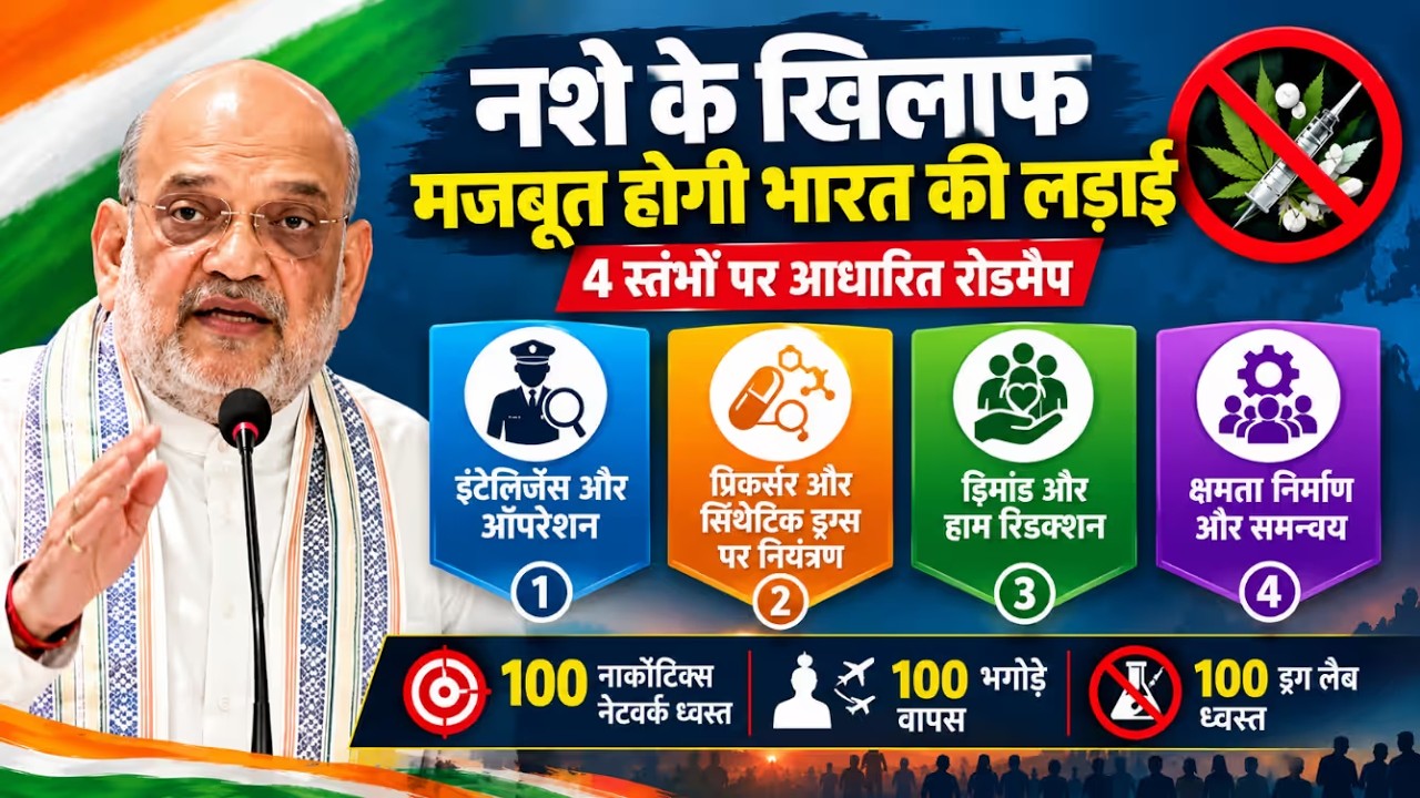 नशे के खिलाफ अमित शाह का बड़ा रोडमैप | 100 ड्रग नेटवर्क और 100 ड्रग लैब पर बड़ा एक्शन