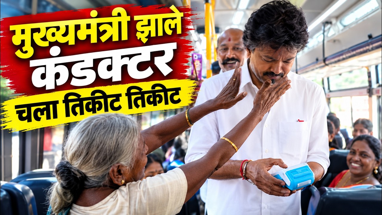 महिलांना, तृतीयपंथांना एसटी प्रवास फ्री | तिकीटं काढून शुभारंभ |  cm as a conductor at bus stand