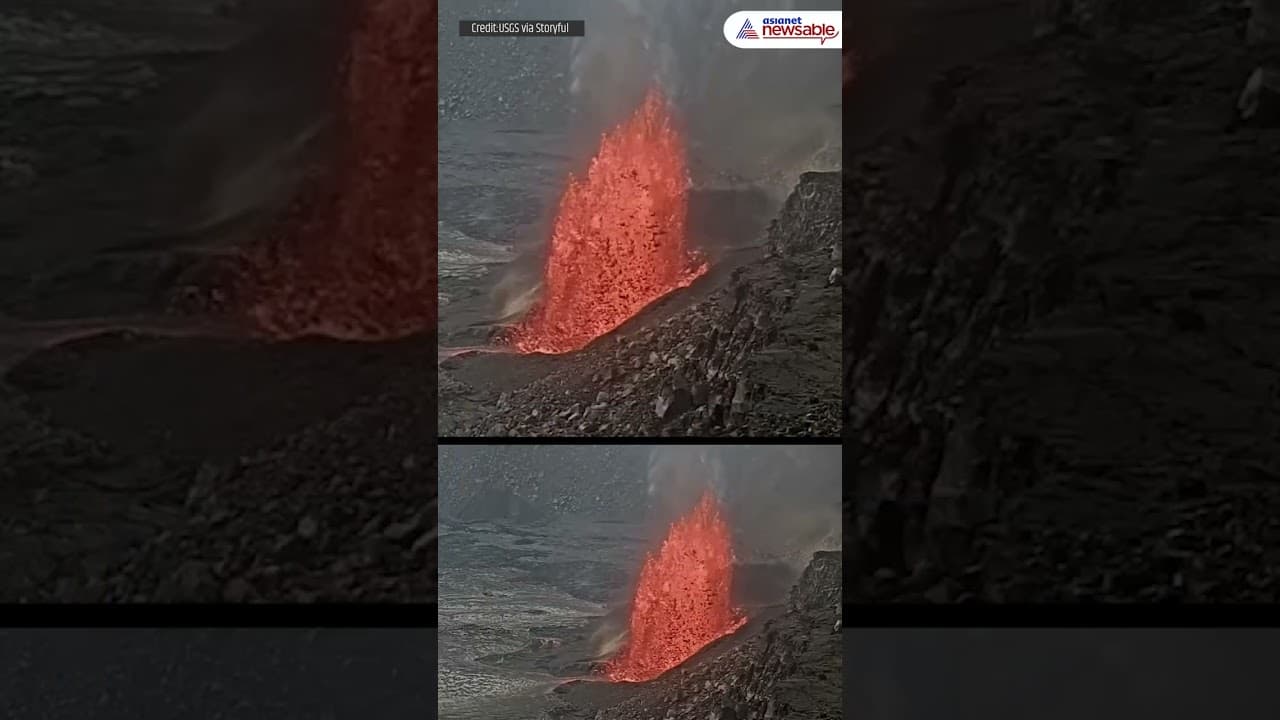 LAVA Fountain Seen as Kilauea Volcano ERUPTS Again in Hawaii | WATCH