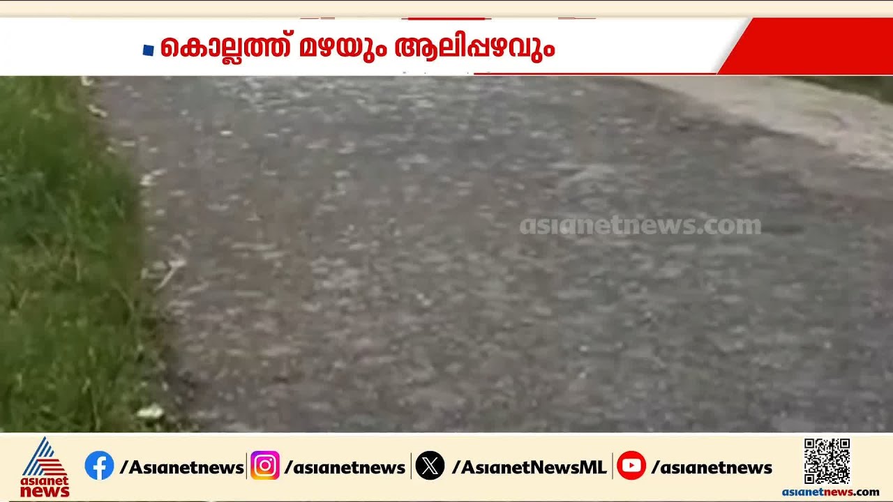 കൊല്ലത്ത് ശക്തമായ മഴയും ആലിപ്പഴ വീഴ്ചയും; കുളത്തൂപ്പുഴ-അഞ്ചൽ വനപാതയിൽ മരം വീണ് ഗതാ​ഗത തടസ്സം