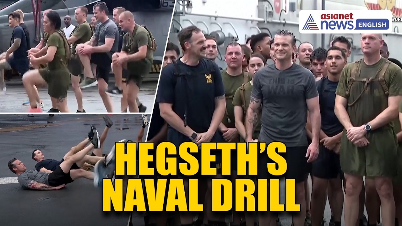 Pete Hegseth Sweats It Out In High-Intensity Workout With US Soldiers On USS Boxer | World News