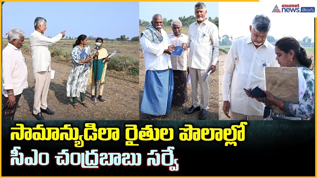 సామాన్యుడిలా రైతుల పొలాల్లో సీఎం చంద్రబాబు సర్వే | CM Chandrababu Mee Bhoomi - Mee Hakku program