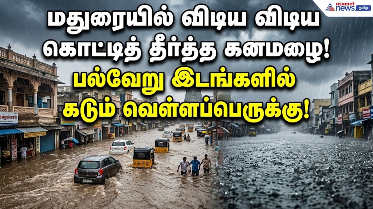 மதுரையில் விடிய விடிய கொட்டித் தீர்த்த கனமழை ! பல்வேறு இடங்களில் கடும் வெள்ளப்பெருக்கு !