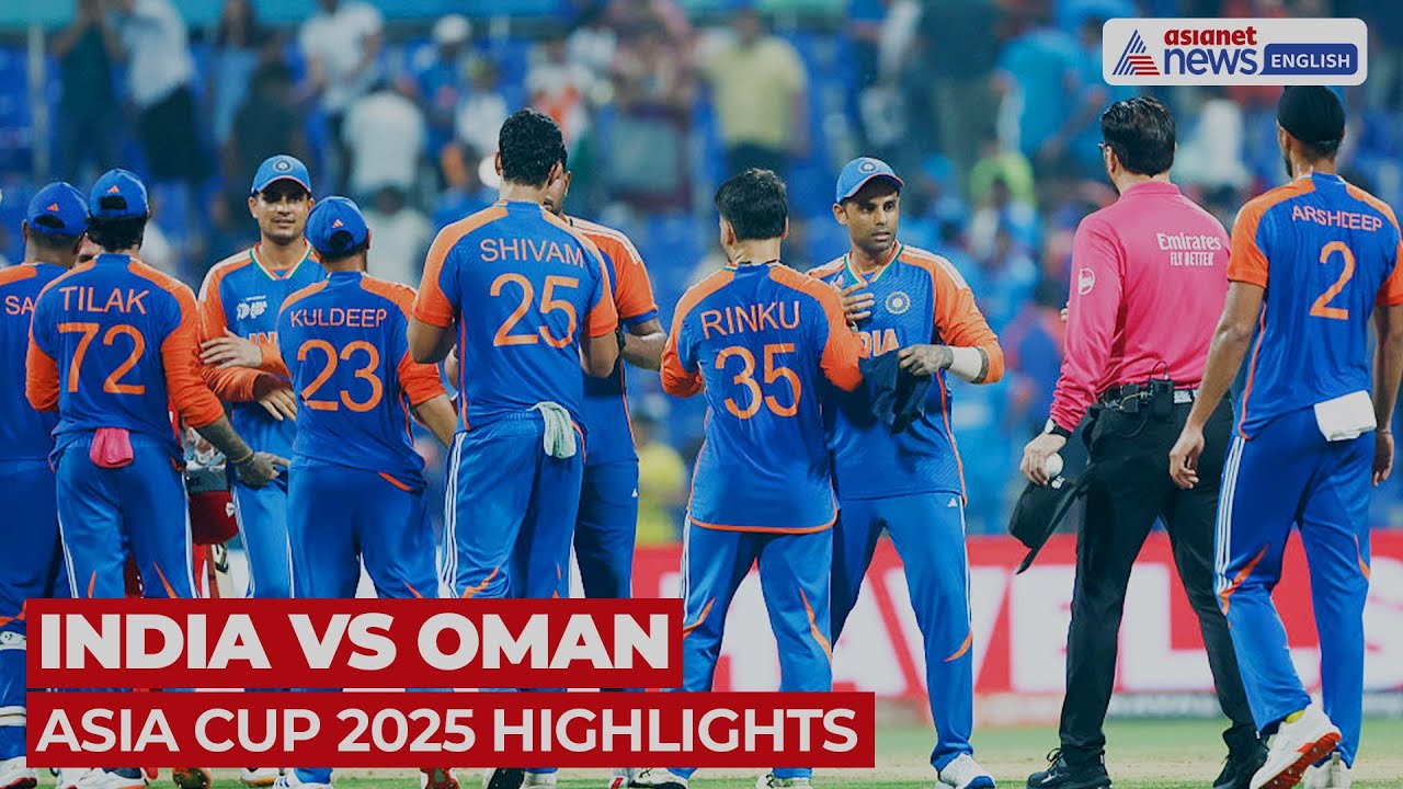 India vs Oman Asia Cup 2025 Highlights | Sanju Samson Anchors India’s Innings with 56 off 45
