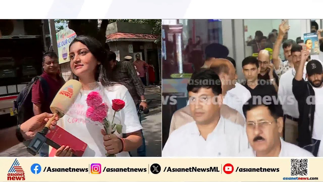 പൂക്കളും ഭരണഘടനയുടെ പകർപ്പും കൈയിൽ പിടിച്ച് യുവാക്കൾ കോക്രോച്ച് ജനതാ പാർട്ടിയുടെ പ്രതിഷേധത്തിലേക്ക്