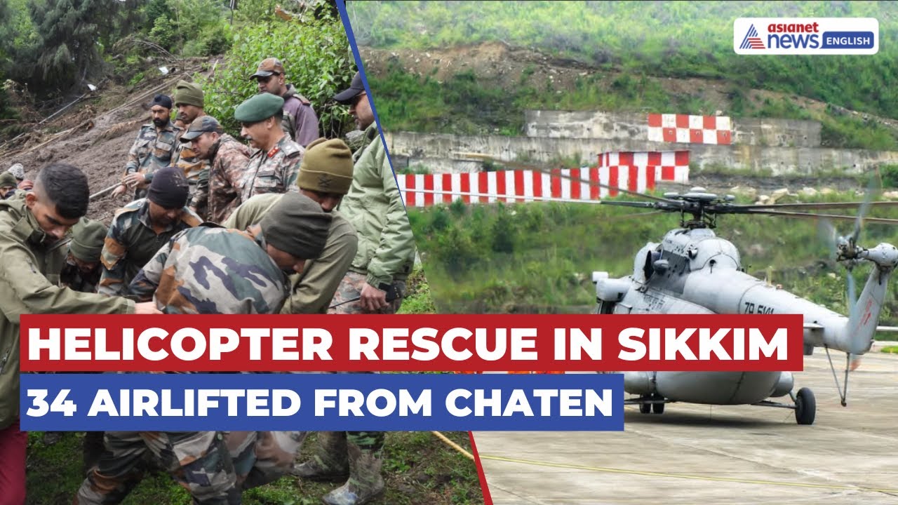 Helicopter Rescue in Sikkim's Chaten | Stranded Tourists & Soldiers Airlifted