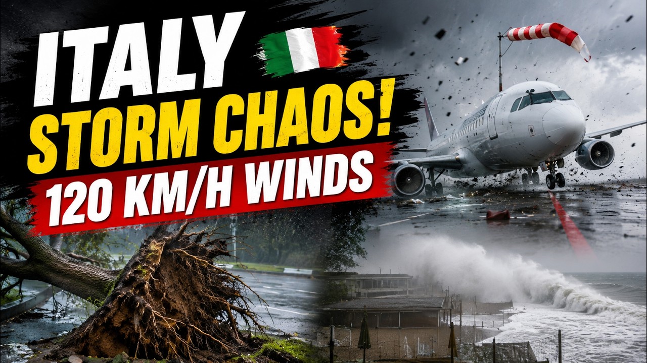 Italy STORM Shocking Footages | Strong Winds Move AIRCRAFT & Uproot Trees | World News