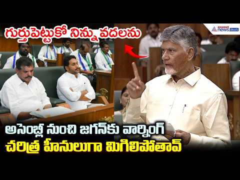 గుర్తుపెట్టుకో నిన్ను వదలను అసెంబ్లీ నుంచి జగన్ కు వార్నింగ్ | CM Chandrababu Speech in Assembly