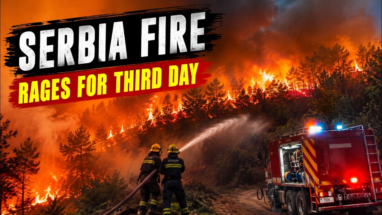 Serbia Woodland Fire Rages For THIRD Day | WATCH