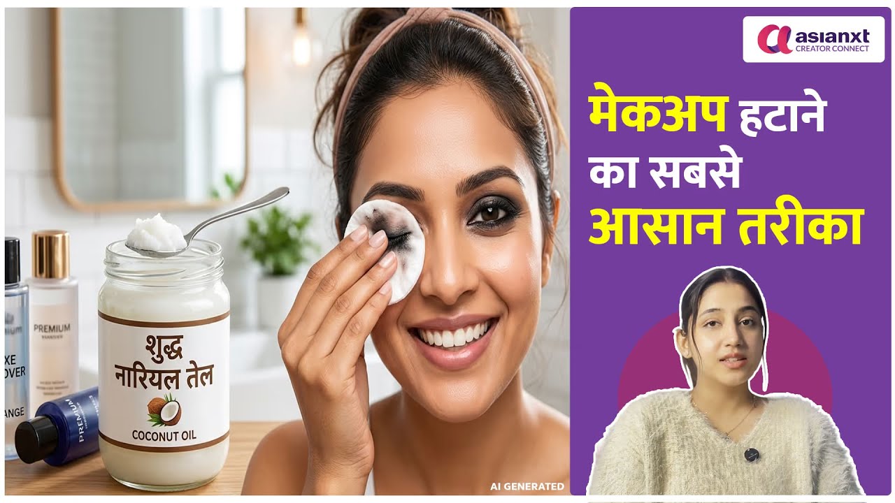 महंगे Makeup Remover छोड़ो! नारियल तेल का कमाल देखो