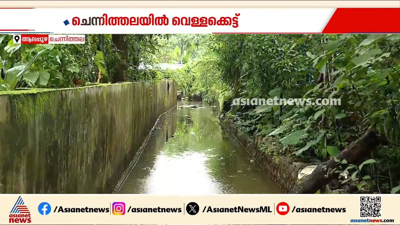 ചെന്നിത്തലയിൽ വെള്ളക്കെട്ട്; മഴ മാറി നിൽക്കുന്നത് താത്കാലിക ആശ്വാസം
