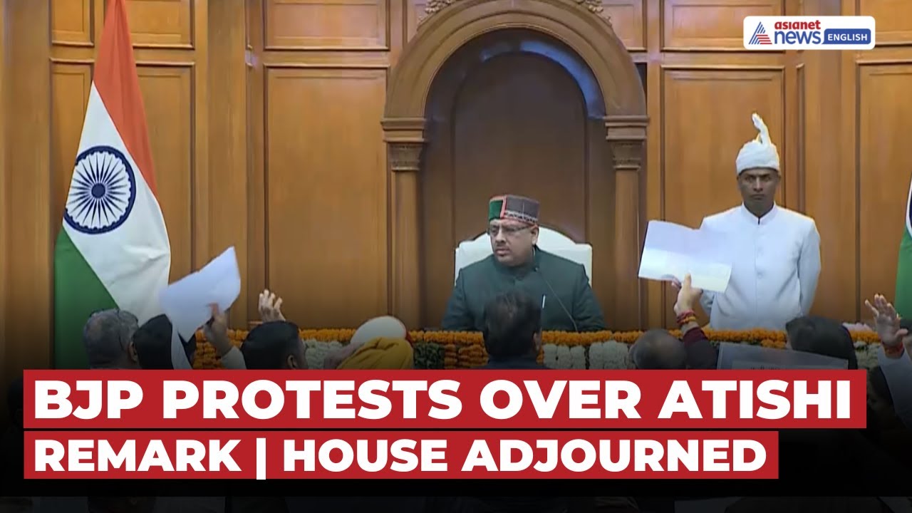 BJP MLAs Protest Inside Delhi Assembly Over Atishi’s Alleged Sikh Guru Remark