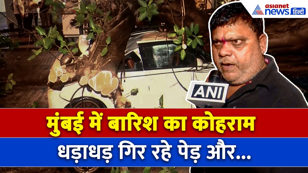 मुंबई में बारिश की सबसे भयावह तस्वीर, गिरे पेड़ और 4 गाड़ी चकनाचूर