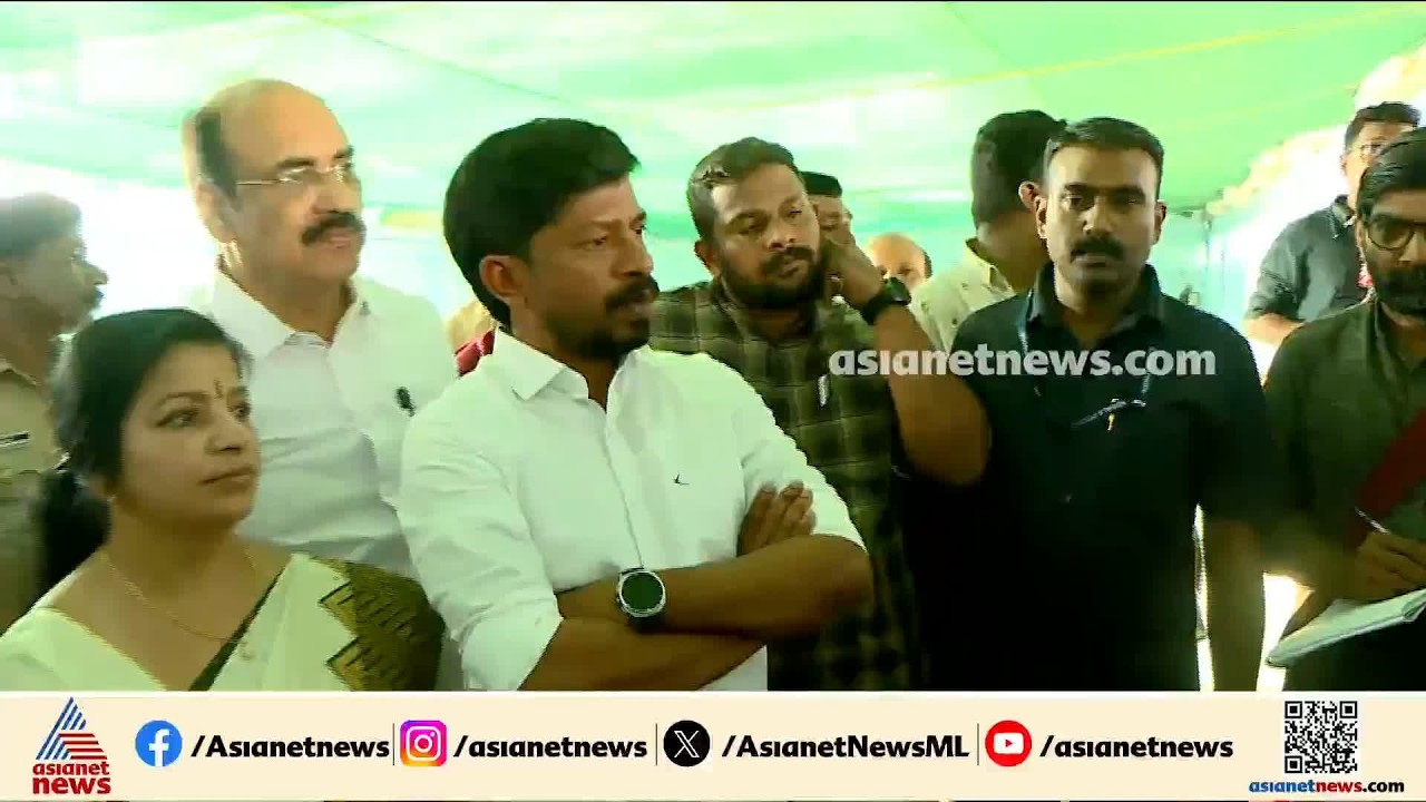 ഒടുക്കം കായിക മന്ത്രിയെത്തി; തൃശ്ശൂർ അക്വാട്ടിക് കോംപ്ലക്സിലെ അപകടസ്ഥലത്തെത്തി ഒ.ജെ ജനീഷ്