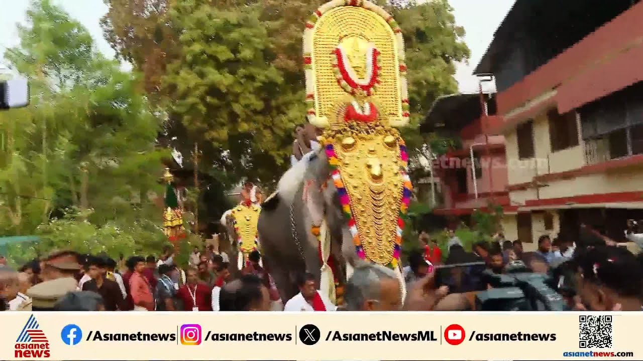 ചെമ്പൂക്കാവ് ഭഗവതിയെ ശിരസിലേറ്റി തെച്ചിക്കോട്ടുകാവ് രാമചന്ദ്രന്‍ വടക്കുംനാഥനിലേക്ക് | Thrissur