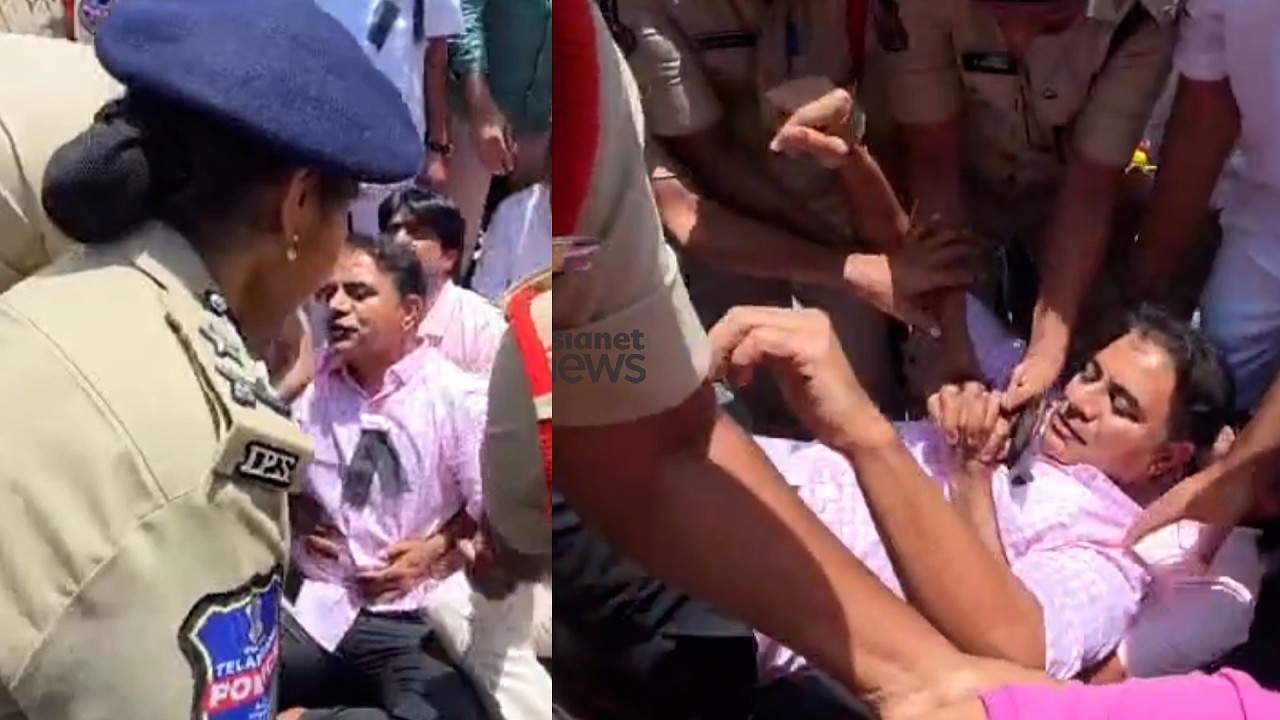 KTR VS POLICE | KTR Fumes Over KCR Security | Asianet News Telugu