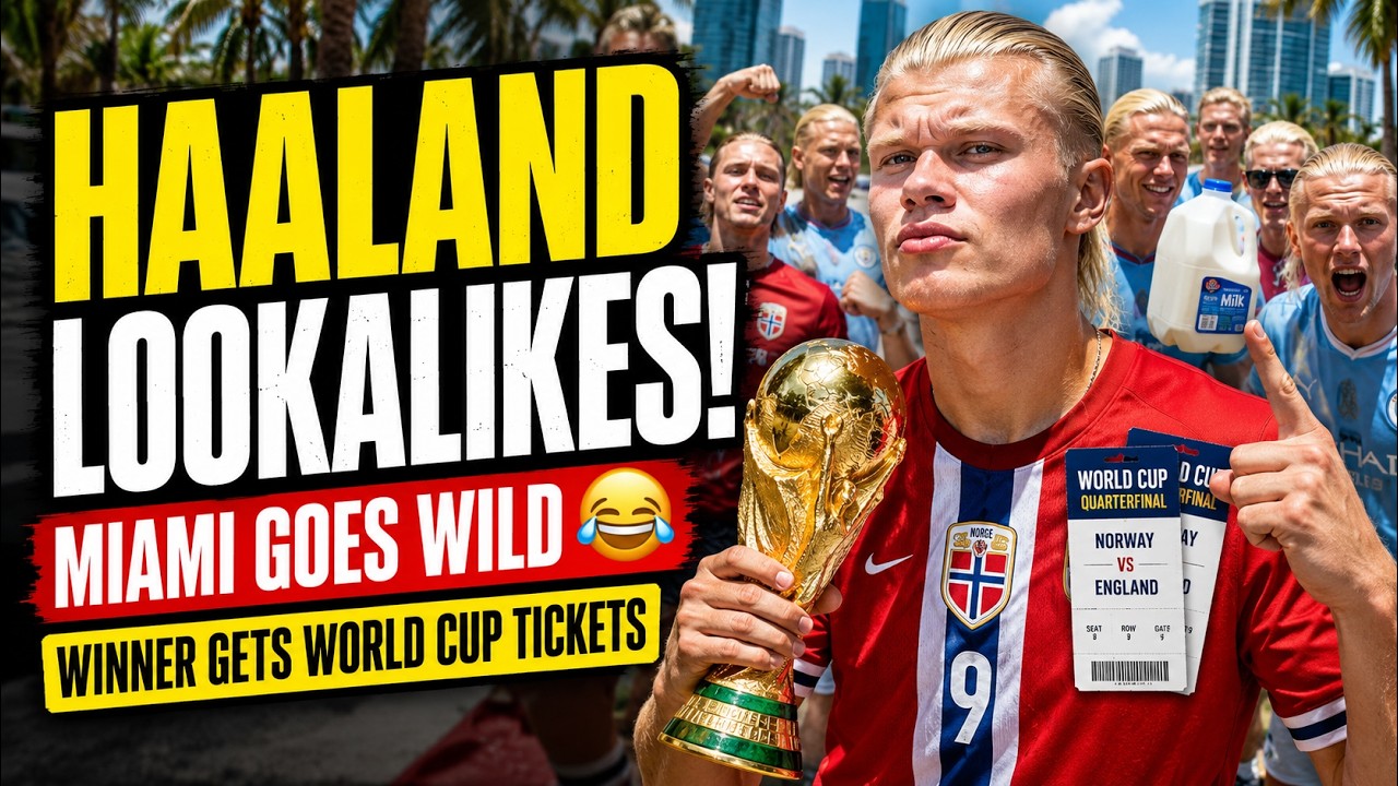 Haaland Lookalike Contest Goes Viral in Miami | Fans Compete Before Norway vs England | Football