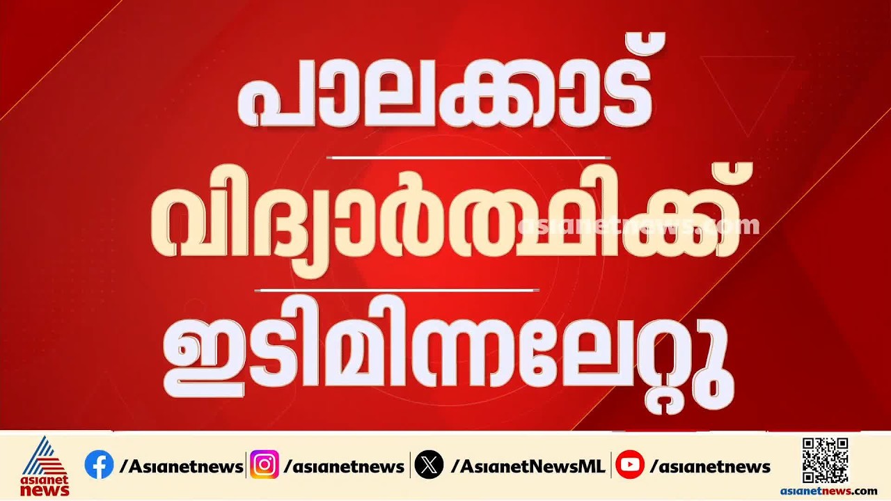 പാലക്കാട് വീടിന് അകത്ത് കിടന്ന് ഉറങ്ങുകയായിരുന്ന ഒൻപതാം ക്ലാസുകാരന് ഇടിമിന്നലേറ്റു
