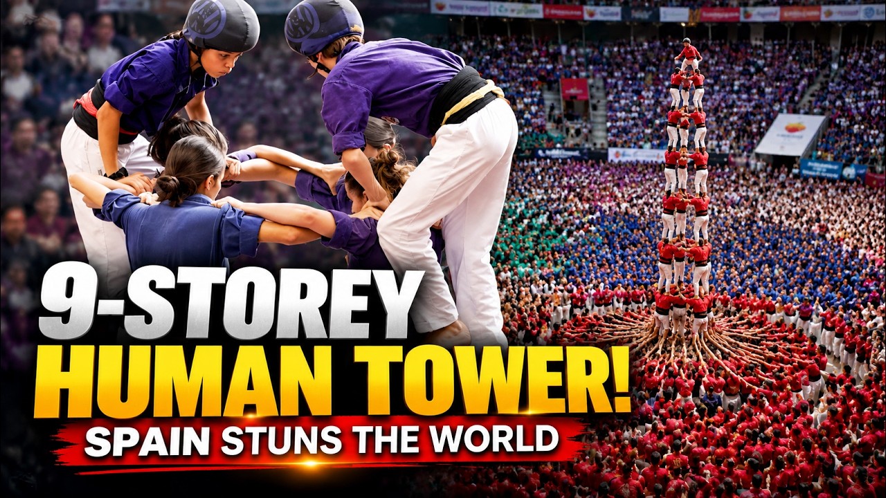 Spain Human Tower Spectacle: 9 STOREY CASTELLS Rise in Tarragona | World News
