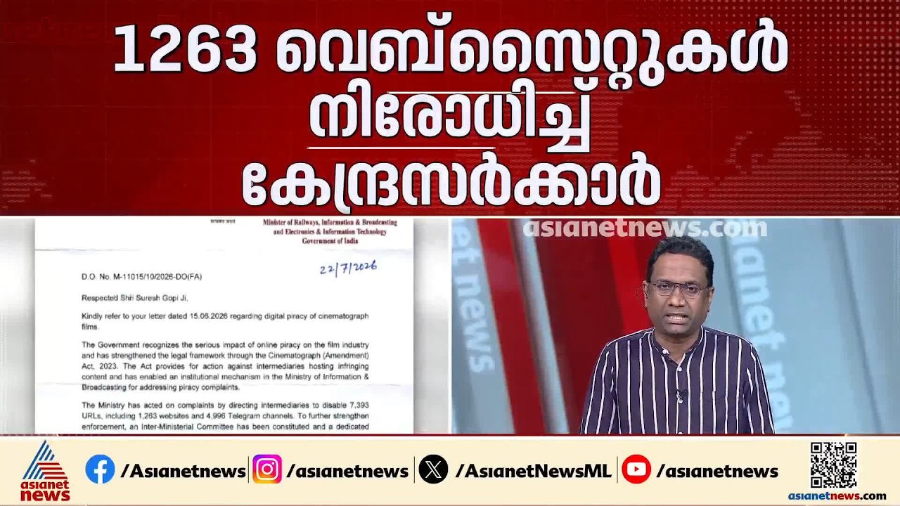 സിനിമയുടെ വ്യാജ പതിപ്പുകൾക്ക് എതിരെ കർശന നടപടി;1263 വെബ്‌സൈറ്റുകൾ നിരോധിച്ചു