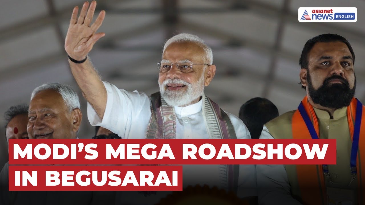 Bihar: PM Modi Holds Grand Roadshow In Begusarai